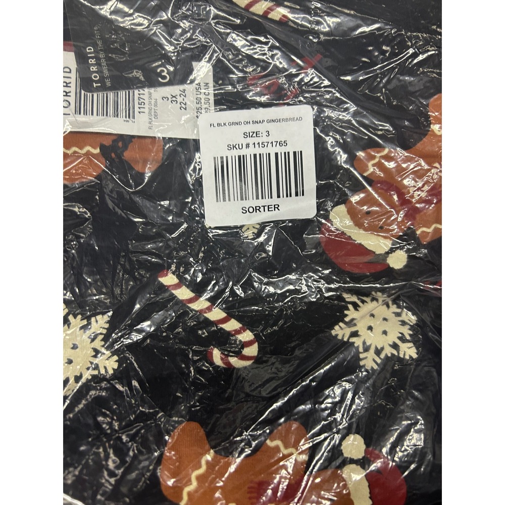 Torrid Black Oh Snap Gingerbread Christmas Holiday Leggings Plus Size - Picture 7 of 7